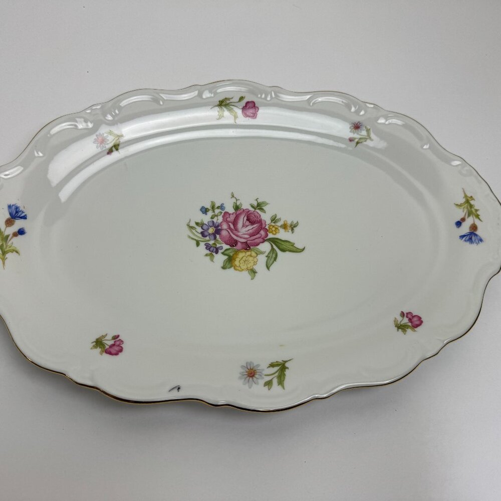 Royal Heidelberg  Bavaria Germany Mignon Floral Oval  Serving Plate 12.75"
